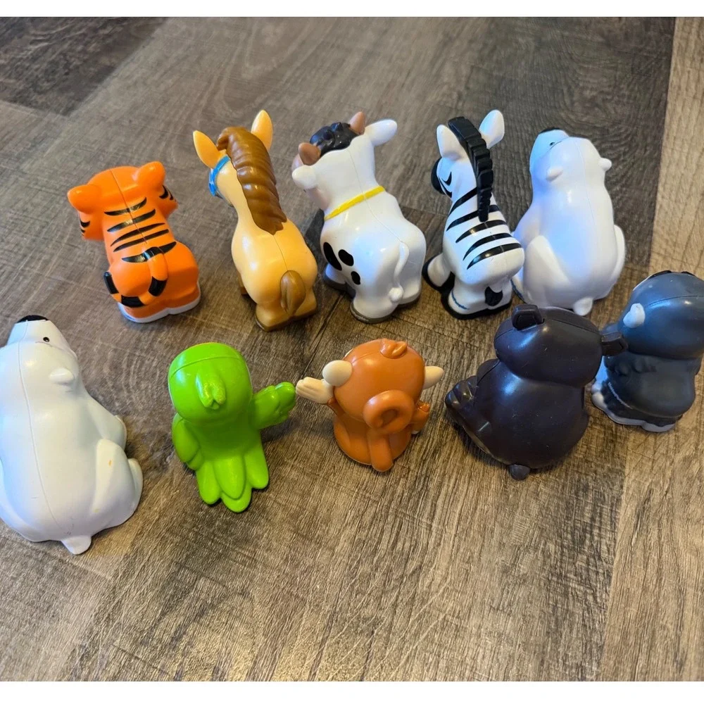 Fisher Price Little People Animal Figure Lot 10 Piece Zoo Farm Jungle Set Toys